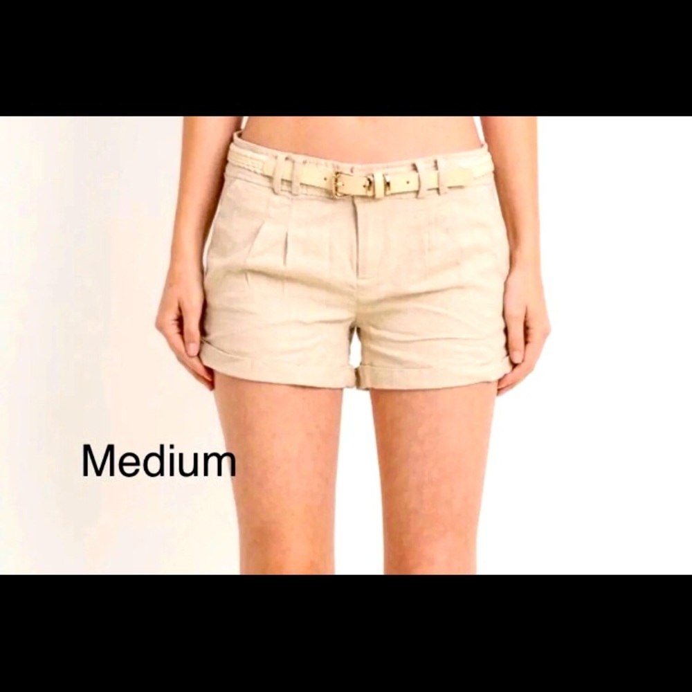 Khaki linen shorts